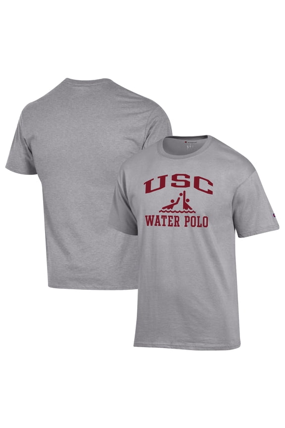 Men's Champion Gray USC Trojans Water Polo Icon T-Shirt