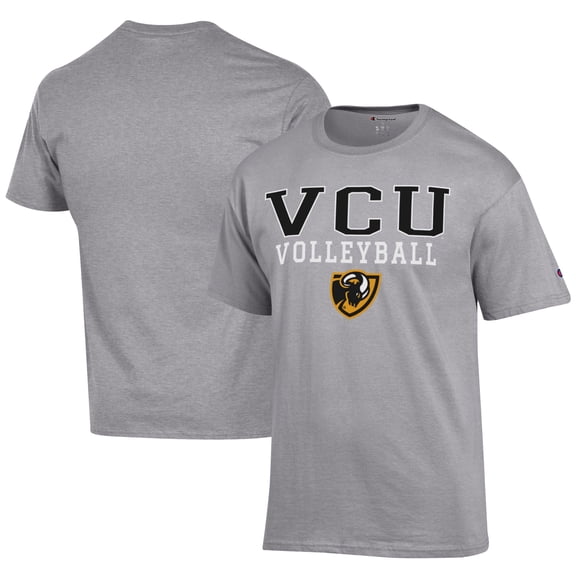 Men's Champion  Gray VCU Rams Icon Logo Volleyball Jersey T-Shirt