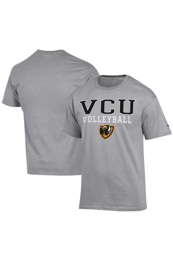 Men's Champion  Gray VCU Rams Icon Logo Volleyball Jersey T-Shirt