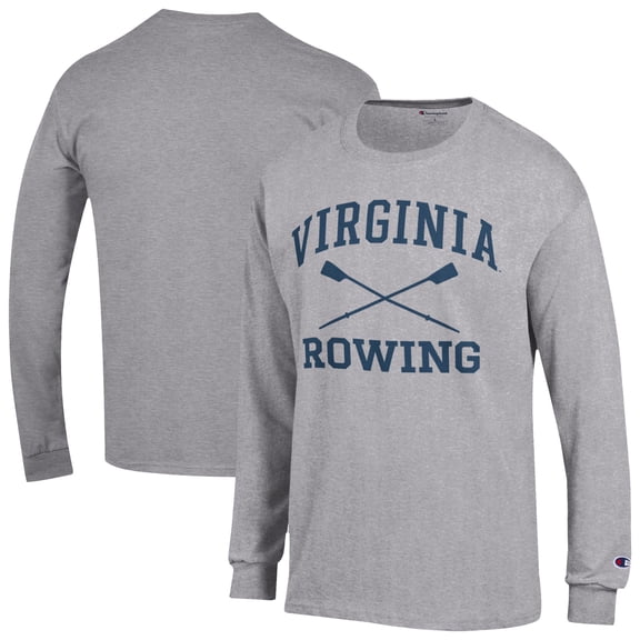 Men's Champion  Gray Virginia Cavaliers Rowing Jersey Long Sleeve T-Shirt