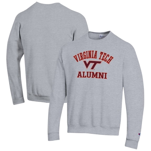 Men's Champion Gray Virginia Tech Hokies Alumni Logo Arch Pullover Sweatshirt