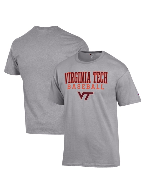 Men's Champion Gray Virginia Tech Hokies Baseball Stack T-Shirt
