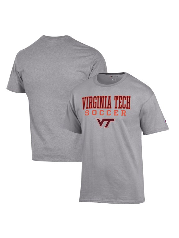 Men's Champion Gray Virginia Tech Hokies Soccer Stack Logo T-Shirt