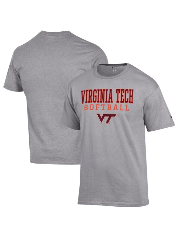 Men's Champion Gray Virginia Tech Hokies Softball Stack T-Shirt