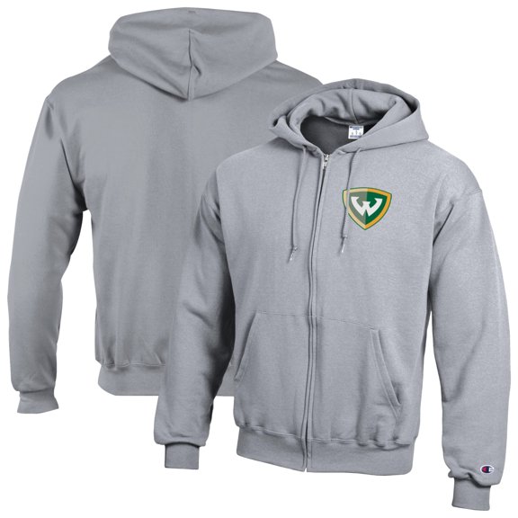 Men's Champion Gray Wayne State Warriors Eco Powerblend Full-Zip Hoodie