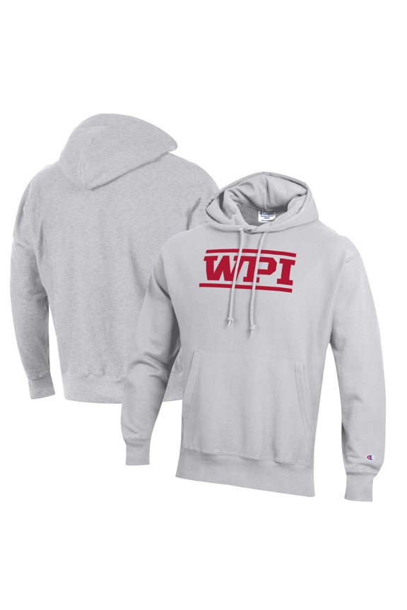 Men's Champion Gray Worcester Polytechnic Institute Engineers Reverse Weave Pullover Hoodie