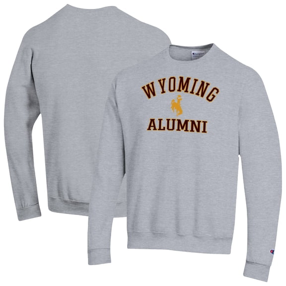 Men's Champion Gray Wyoming Cowboys Alumni Arched Pullover Sweatshirt