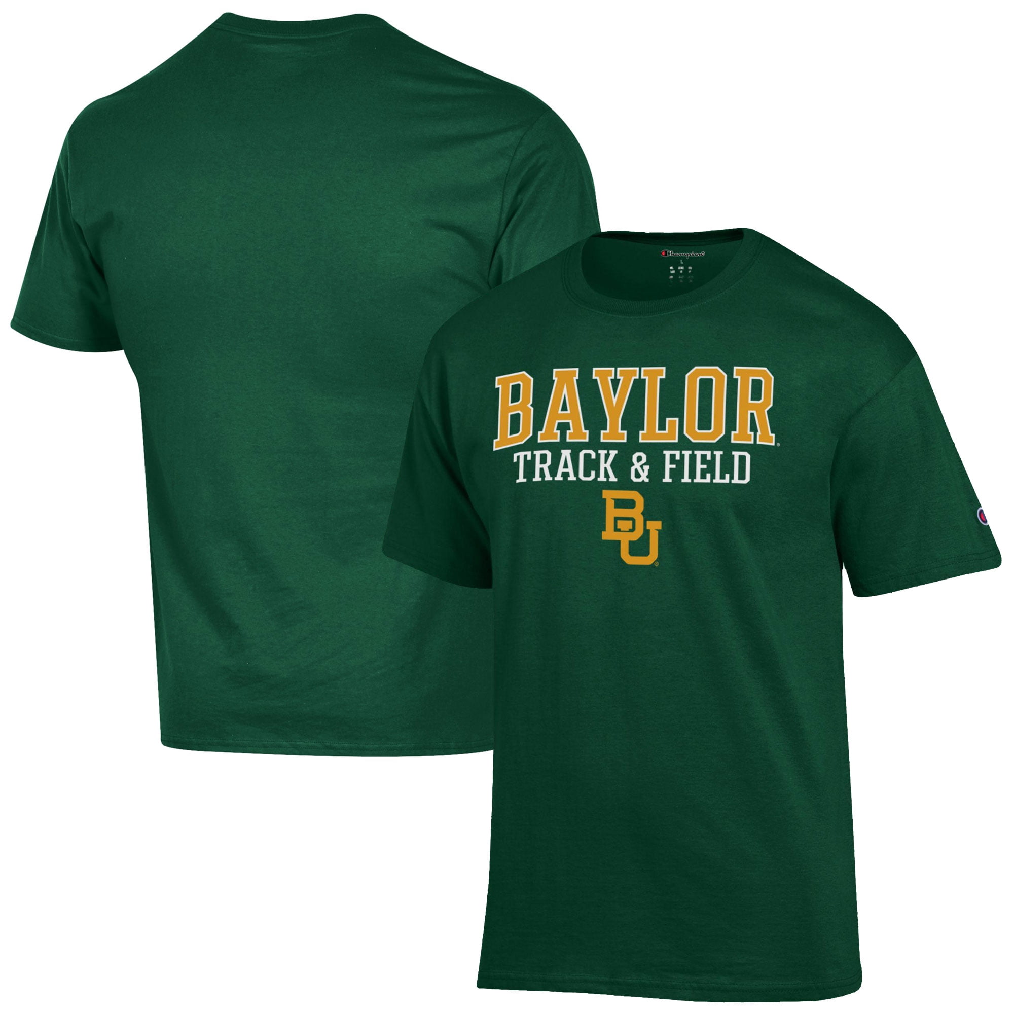 Men's Champion  Green Baylor Bears Track & Field Stack T-Shirt