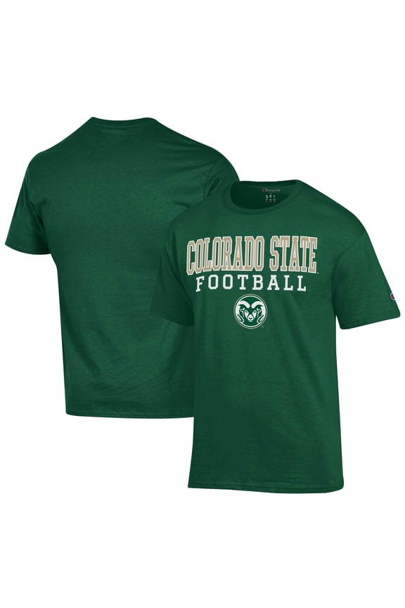 Men's Champion  Green Colorado State Rams Football Jersey T-Shirt