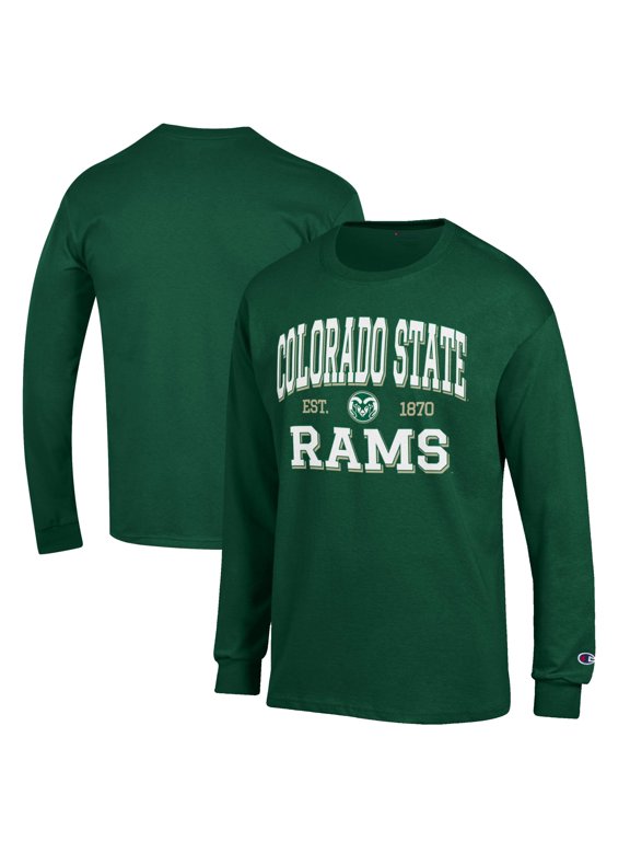 Men's Champion Green Colorado State Rams Jersey Est. Date Long Sleeve T-Shirt