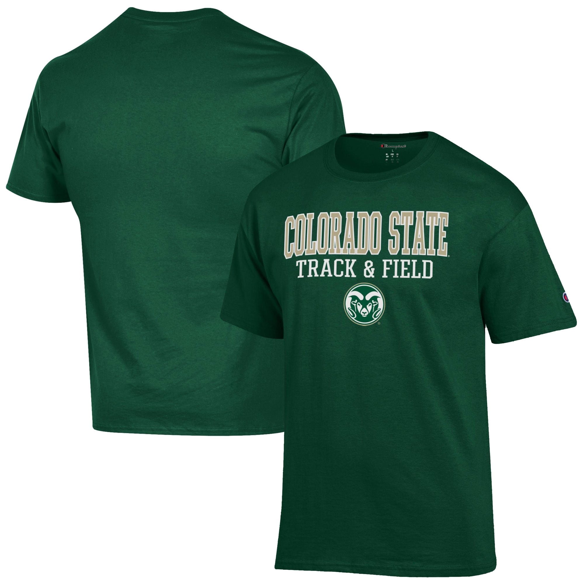 Men's Champion  Green Colorado State Rams Track & Field Stack T-Shirt