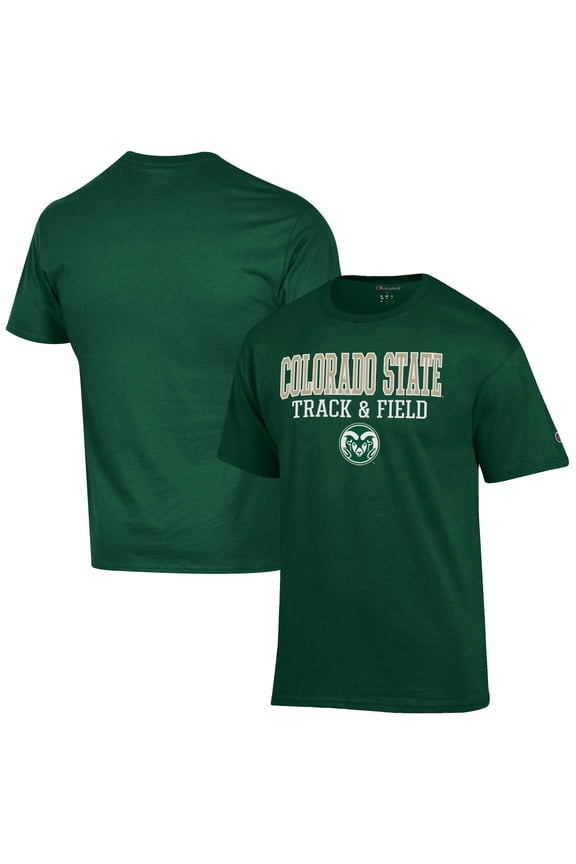 Men's Champion  Green Colorado State Rams Track & Field Stack T-Shirt