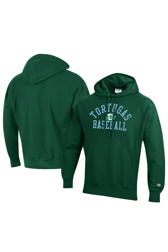 Men's Champion Green Daytona Tortugas Baseball Reverse Weave Pullover Hoodie