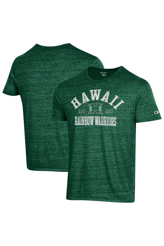 Men's Champion Green Hawaii Rainbow Warriors Ultimate Triblend T-Shirt
