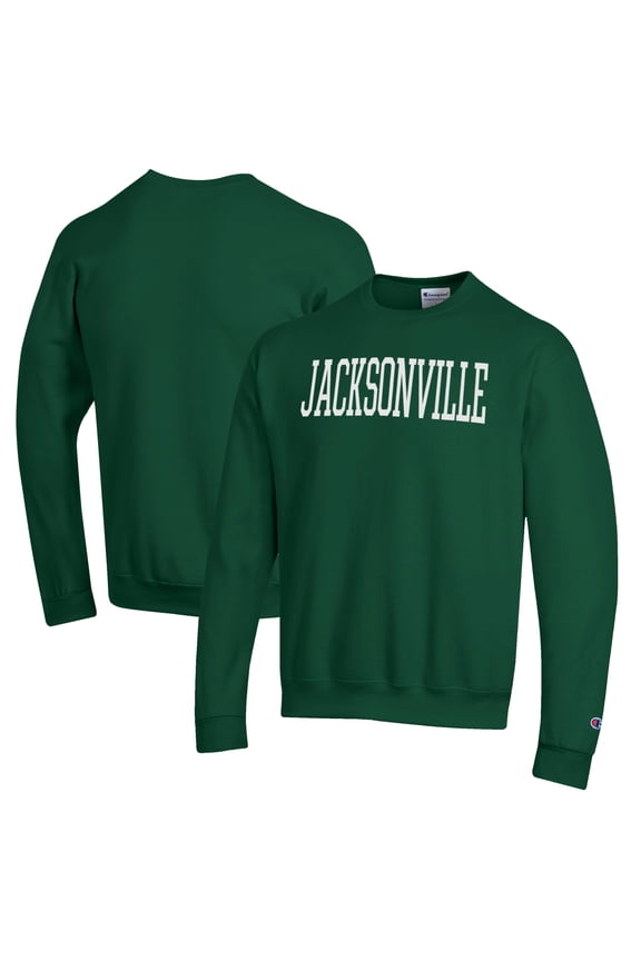 Men's Champion Green JU Dolphins Eco Powerblend Crewneck Sweatshirt