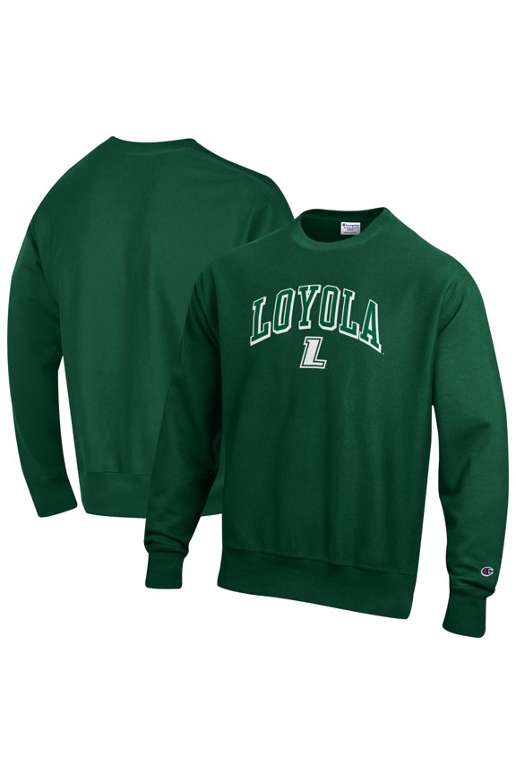 Men's Champion Green Loyola Greyhounds Reverse Weave Sweatshirt