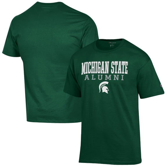 Men's Champion  Green Michigan State Spartans Alumni Logo Stack T-Shirt