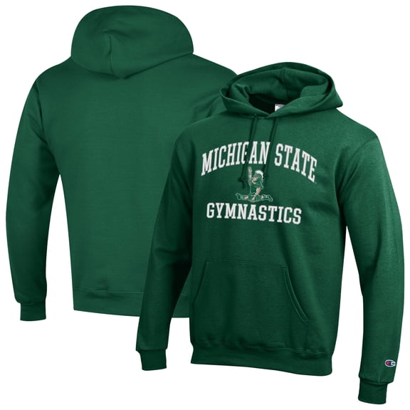 Men's-Champion Green Michigan State Spartans Gymnastics Pullover Hoodie