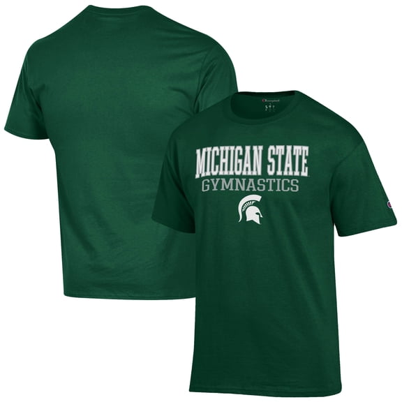 Men's Champion Green Michigan State Spartans Gymnastics Stack T-Shirt