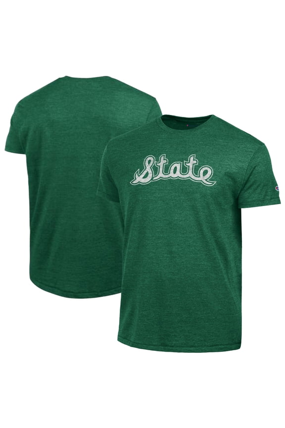 Men's Champion  Green Michigan State Spartans Vintage Triumph Tri-Blend T-Shirt