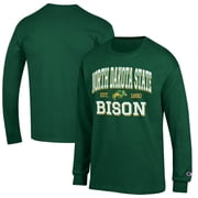 Mens Champion Green NDSU Bison Jersey Est. Date Long Sleeve T-Shirt