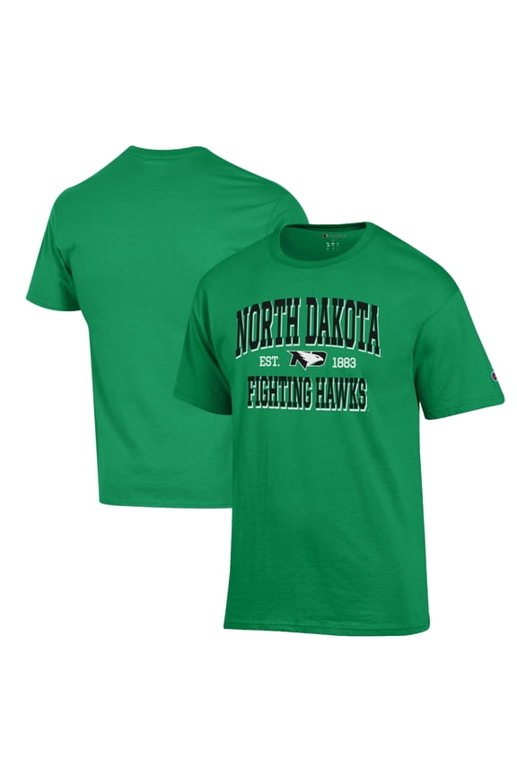 Men's Champion Green North Dakota Est. Date Jersey T-Shirt