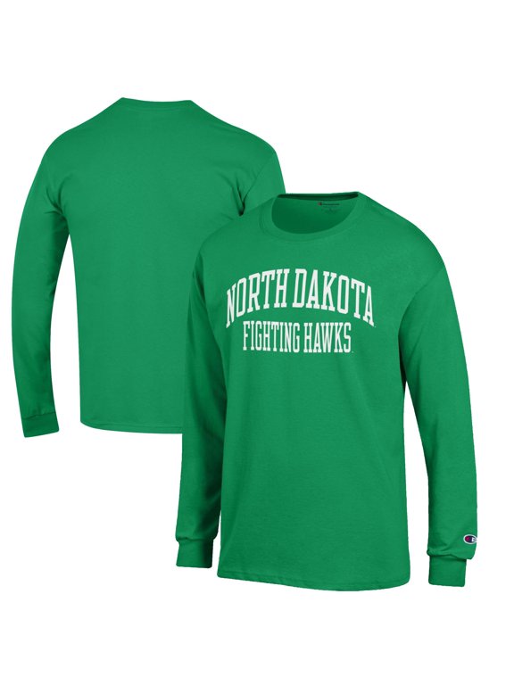 Men's Champion Green North Dakota Jersey Long Sleeve T-Shirt