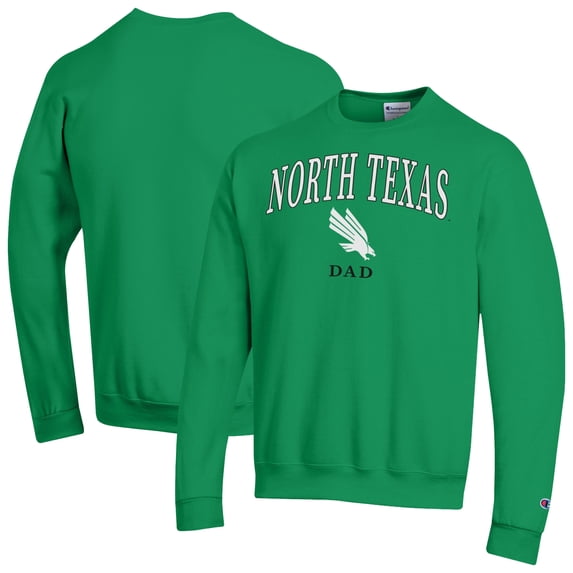 Men's Champion Green North Texas Mean Green Arch Dad Eco Powerblend Sweatshirt