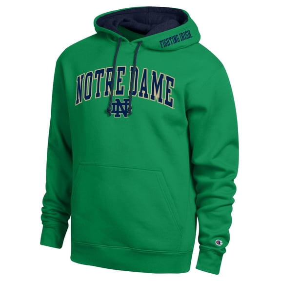 Men's Champion Green Notre Dame Fighting Irish Arch Tackle Twill Hoodie