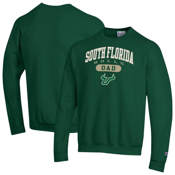 Men's Champion Green South Florida Bulls Dad Pill Box Eco Powerblend Sweatshirt
