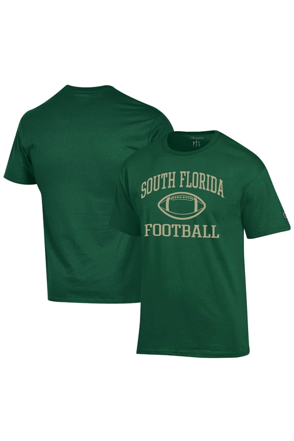 Men's Champion  Green South Florida Bulls Football Jersey T-Shirt