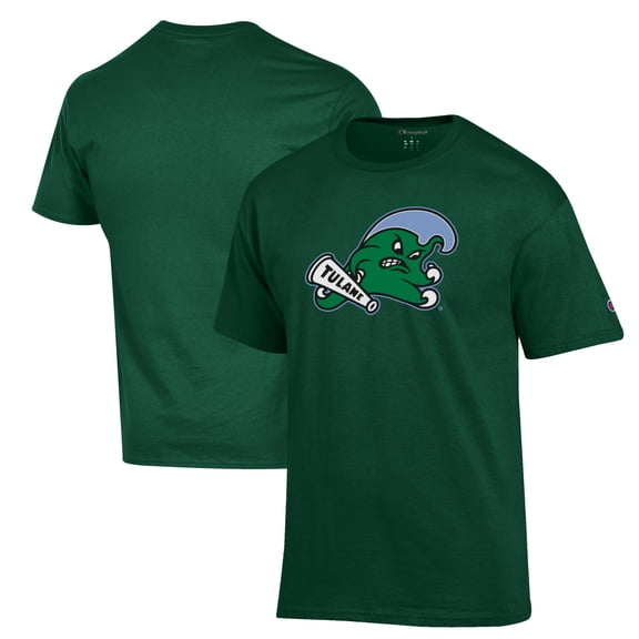 Men's Champion Green Tulane Green Wave Primary Jersey T-Shirt