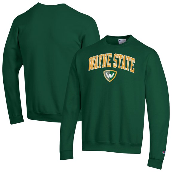 Men's Champion Green Wayne State Warriors Campus Eco Powerblend Sweatshirt