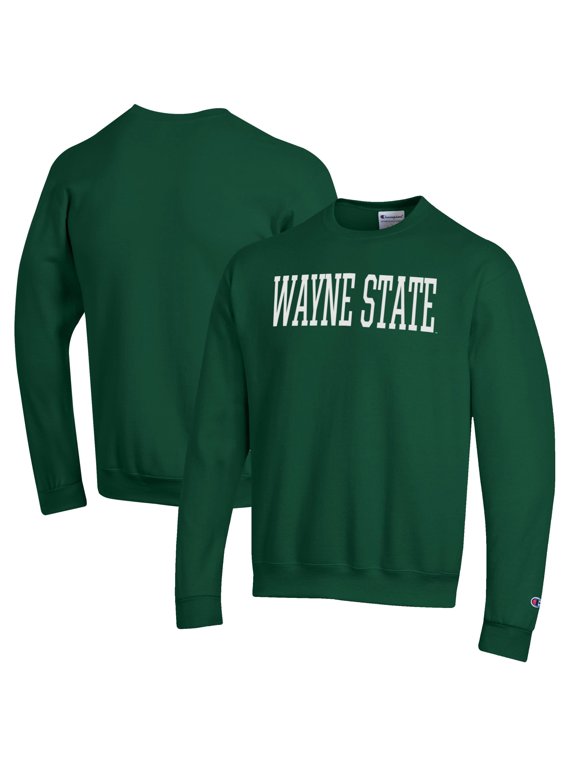 Men's Champion Green Wayne State Warriors Powerblend Sweatshirt