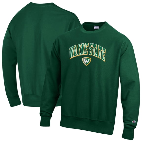Men's Champion Green Wayne State Warriors Reverse Weave Sweatshirt