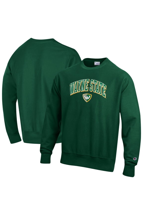 Men's Champion Green Wayne State Warriors Reverse Weave Sweatshirt