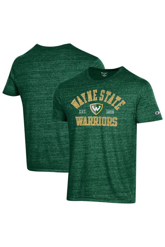 Men's Champion Green Wayne State Warriors Ultimate Triblend T-Shirt