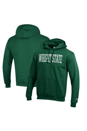 Men's Champion Green Wright State Raiders Eco Powerblend Pullover Hoodie