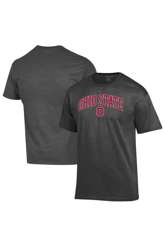 Men's-Champion  Heather Charcoal Ohio State Buckeyes Arch Over Logo T-Shirt