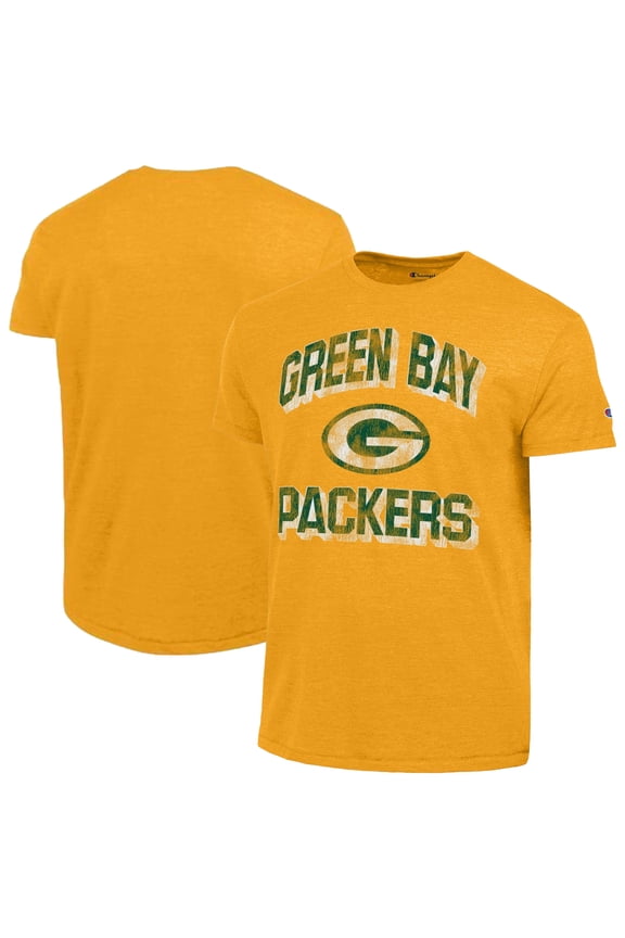 Men's Champion  Heather Gold Green Bay Packers Ultimate Tri-Blend T-Shirt