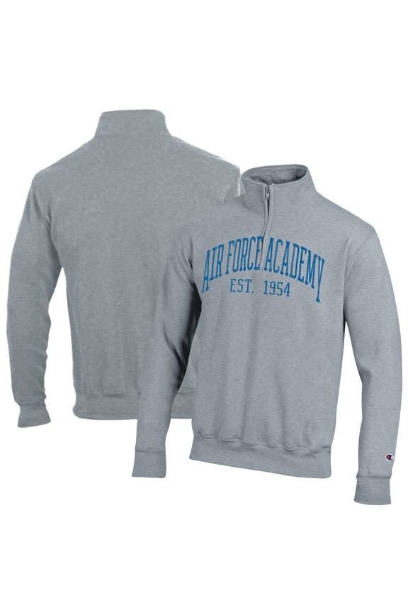 Men's Champion Heather Gray Air Force Falcons Powerblend Quarter-Zip Pullover