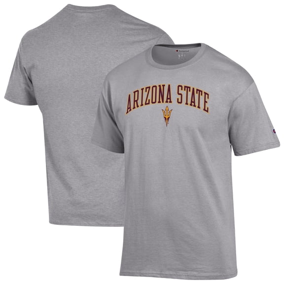 Men's-Champion Heather Gray Arizona State Sun Devils Arch Over Logo T-Shirt