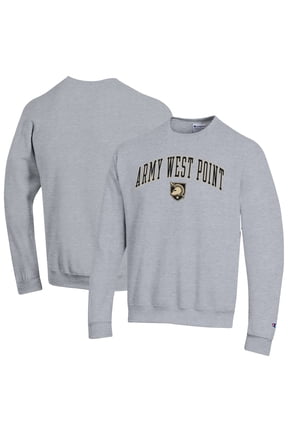 Men's Champion Heather Gray Army Black Knights Basic Arch Fleece Pullover Sweatshirt