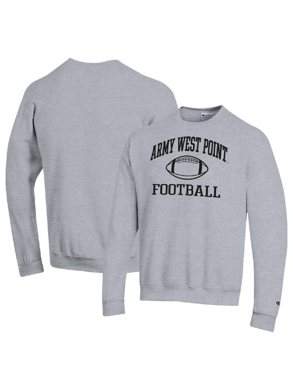 Men's Champion Heather Gray Army Black Knights Football Icon Pullover Sweatshirt
