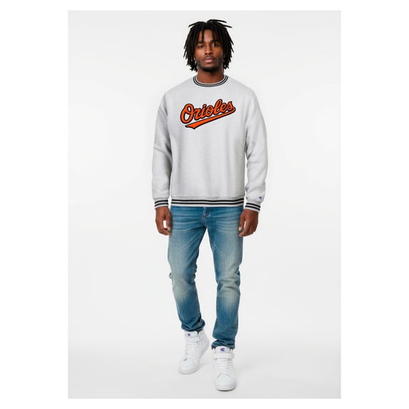 Men's Champion Heather Gray Baltimore Orioles Reverse Weave Sweatshirt