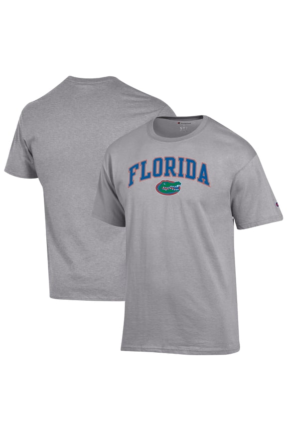 Men's-Champion  Heather Gray Florida Gators Arched Logo T-Shirt