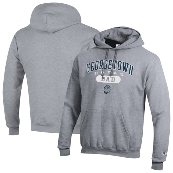 Men's Champion Heather Gray Georgetown Hoyas Dad Pill Box Eco Powerblend Hoodie