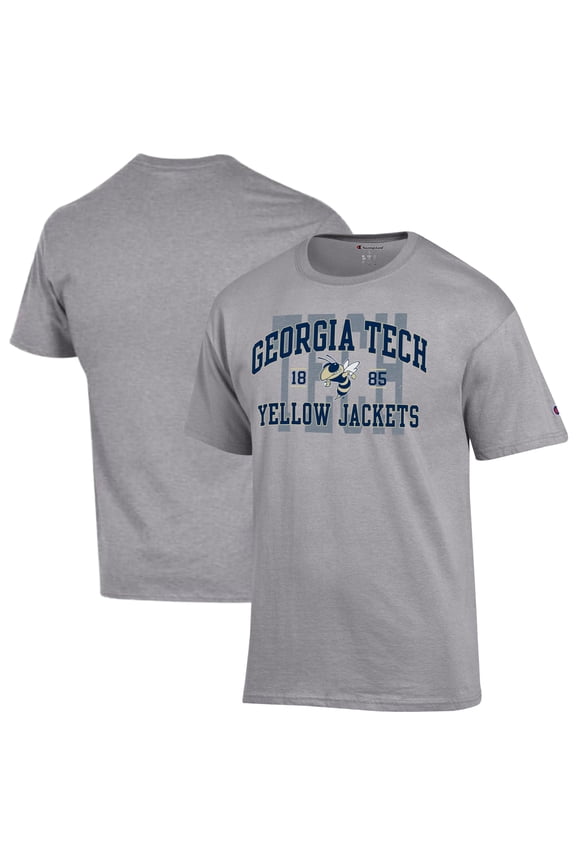 Men's Champion Heather Gray Georgia Tech Yellow Jackets Varsity T-Shirt