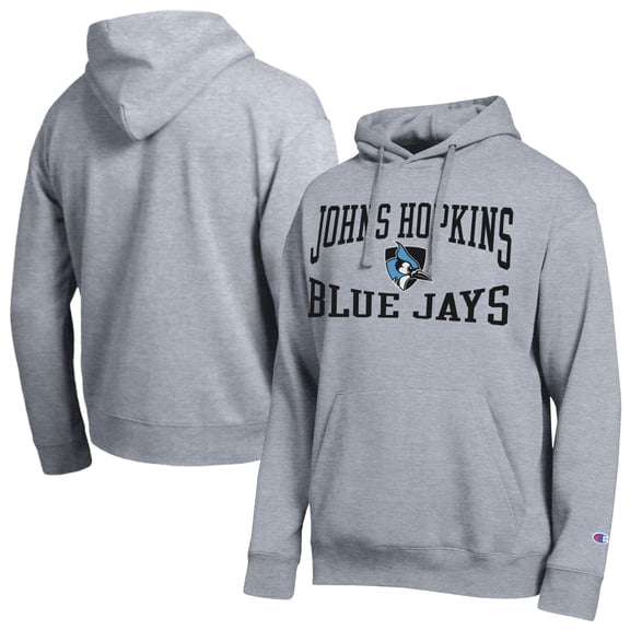 Men's Champion Heather Gray Johns Hopkins Blue Jays Team Hoodie