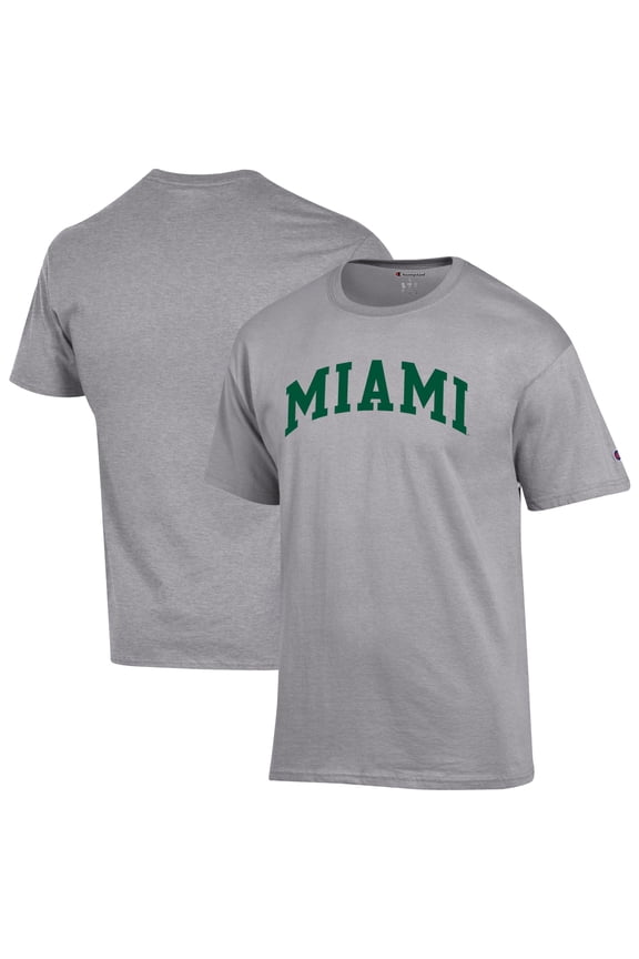 Men's Champion  Heather Gray Miami Hurricanes Basic Arch T-Shirt